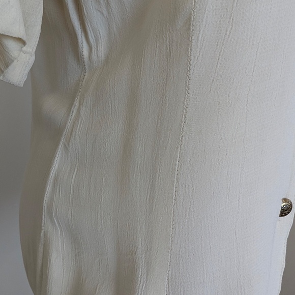 Vintage Studded Button Down Blouse Size Medium White Off-white - Picture 8 of 11